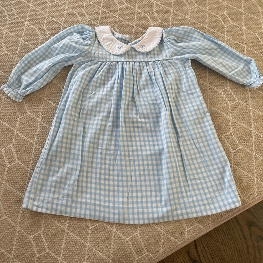 TBBC blue check dress - 5T - EUC